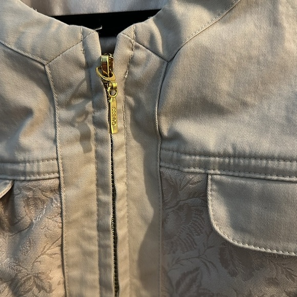 Guess brocade fabric jacket gold zipper size large - Picture 7 of 8